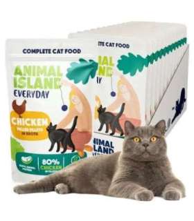 ANIMAL ISLAND Everyday Chicken fillets in broth - wet cat food - 12 x 85g