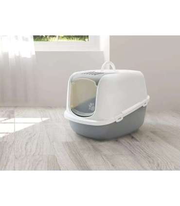 SAVIC Nestor Jumbo White-Grey – covered cat litter box – 66.5x48.5x46.5 cm – 1 pc.