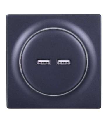 Fibaro FGWU-021-8 socket-outlet 2x USB Black