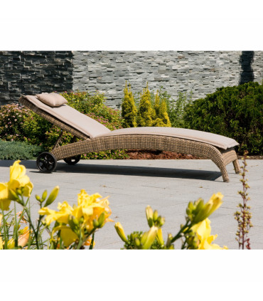 Шезлонг WICKER 73x196x99cм, капучино