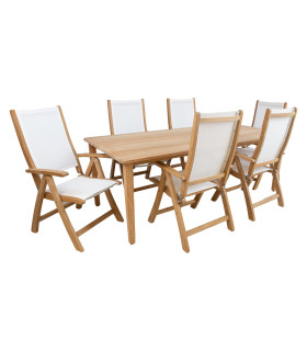 Söögilauakomplekt MALDIVE 6-tooliga, valge