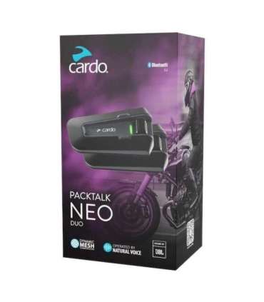 Cardo Packtalk Neo Duo Motorcycle intercom 2 channels 1600 m black