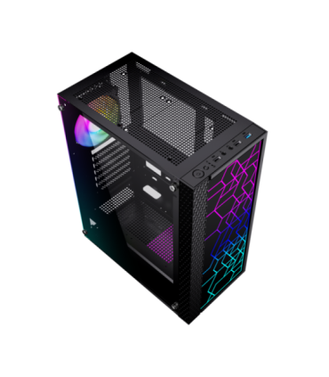 Gembird Fornax 2500 ARGB Gaming ATX computer case, Midi Tower, backlight,  Black