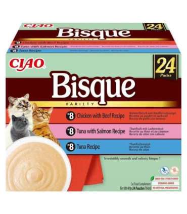 INABA CAT CIAO BISQUE TUNA,BEEF,CHICK 24x40g