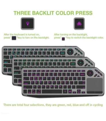 Techly ICTB9801TB keyboard Universal RF Wireless + Bluetooth QWERTY US English Black