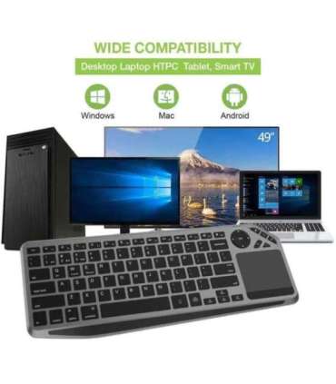 Techly ICTB9801TB keyboard Universal RF Wireless + Bluetooth QWERTY US English Black