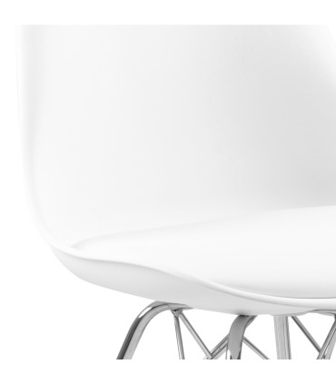 Tool ERIS valge PU/ kroom, 48,5x54xH85,5cm