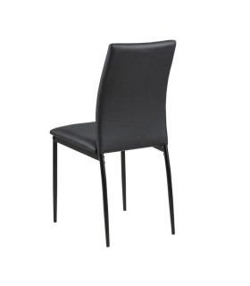 Обеденный стул DEMINA, 53x43,5x92cм, ткань: имитация кожи чёрный PU