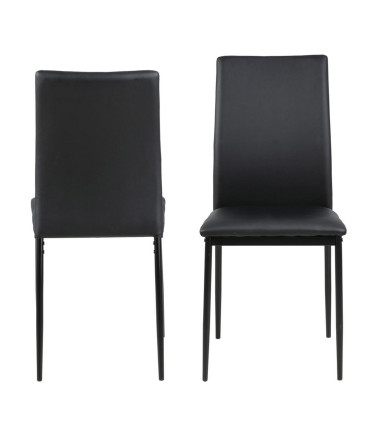 Обеденный стул DEMINA, 53x43,5x92cм, ткань: имитация кожи чёрный PU