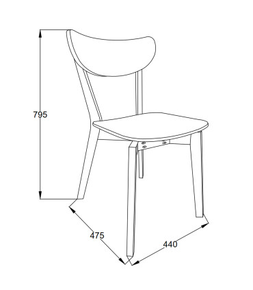 Tool ROXBY must, 45x55xH79,5cm, tammespoon, puit