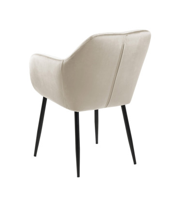 Tool EMILIA 57x59xH83cm, beež sametkangas, jalad: must metall