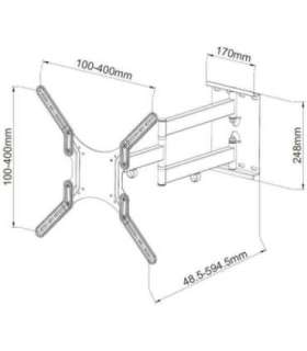 Techly 23-55 Universal LCD TV Wall Mount Bracket Black" ICA-PLB 136M