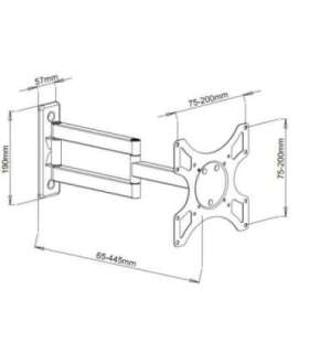 Techly 19-37" Wall Bracket for LED LCD TV Tilt 3 Joints Black" ICA-LCD 2903