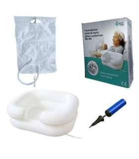 Inflatable head wash pool and shower - set