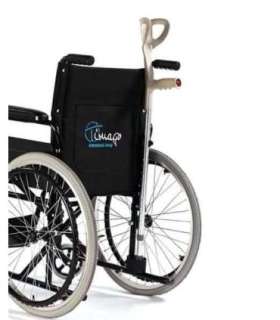 Holder for crutches wheelchair-mounted