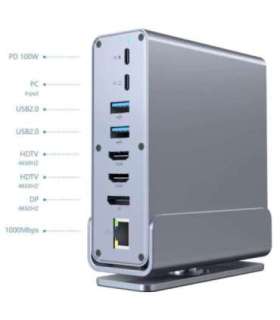 Gembird A-CF-COMBO15-01 USB Type-CF 15-in-1 multi-port adapter (USB hub AF-ports v.2x2 + v.3x3, Type-CF + HDMIx2 +