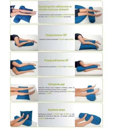 Bed positioning cushion U-crescent in silicone fibre Blue