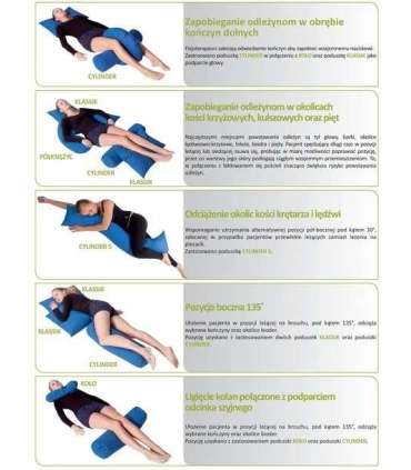 Bed positioning cushion U-crescent in silicone fibre Blue