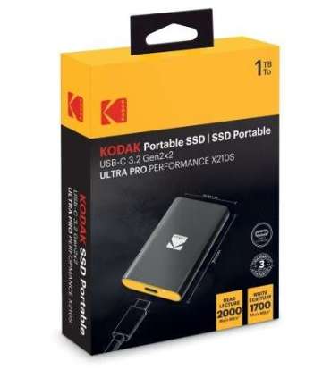 Kodak SSD 3.2Gen2 X210 S 1TB Portable EKSSD1TX210SK