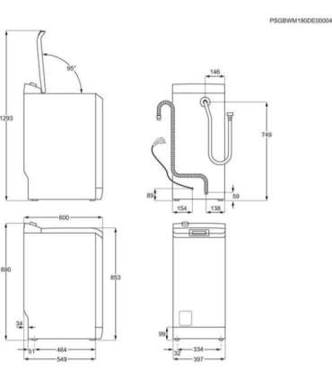 Electrolux EW2TN5261FP Top loading washing machine 6 kg 1200 rpm white
