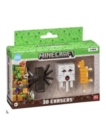 MINECRAFT 3D ERASERS - 3 PACK VER.A