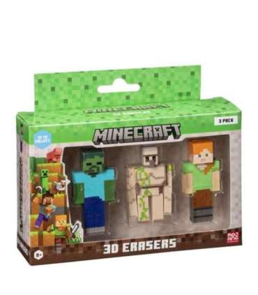 MINECRAFT 3D ERASERS - 3 PACK VER.C
