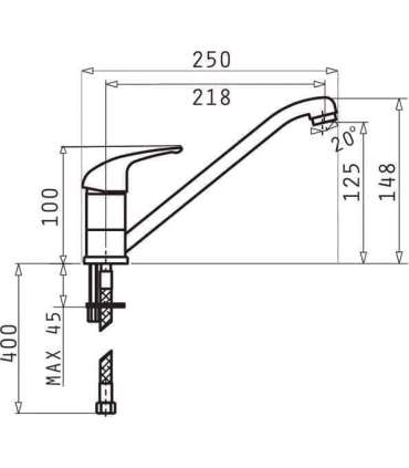 PYRAMIS ASALIA kitchen mixer 090921301 grey concrete