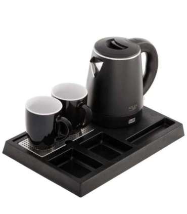 Adler AD 1387 Hotel kettle stainless steel 1 L + tray with cups black