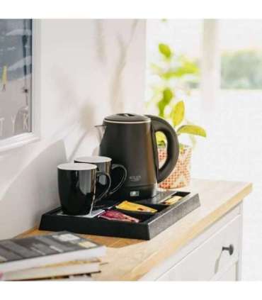 Adler AD 1387 Hotel kettle stainless steel 1 L + tray with cups black