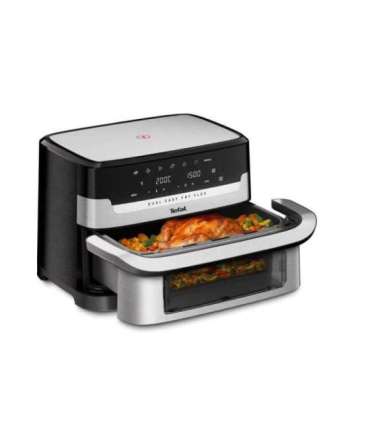 Tefal Dual Easy Fry Flex EY922D 9 L Stand-alone Hot air fryer Black, Stainless steel
