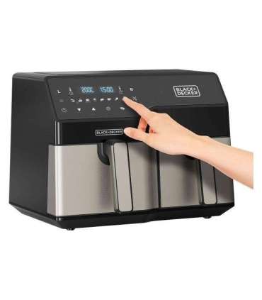 Black & Decker BXAF9000E Double 9 L Stand-alone 2500 W Hot air fryer Black, Stainless steel
