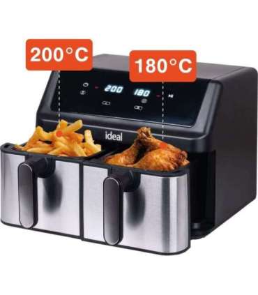 IDEAL Fat-free fryer, double horizontal 9L, 8 functions - including food drying