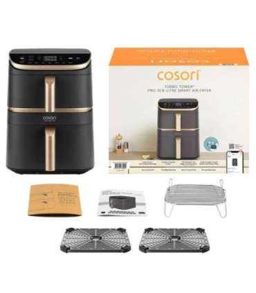 Cosori Turbo Tower Pro Smart Single 10.8 L Stand-alone 2630 W Hot air fryer Black, Gold