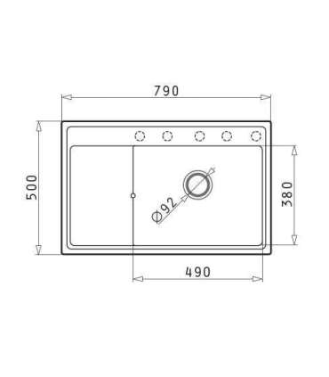 Set - Sink PYRAMIS CAMEA (79x50) 1B 1D R + Faucet IDEA Black Edition - 070168502BE - Volcano