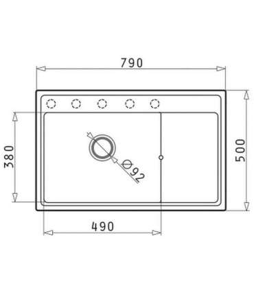 Set - PYRAMIS CAMEA (79X50) 1B 1D L sink + IDEA BLACK EDITION mixer tap - 070168402BE - Volcano