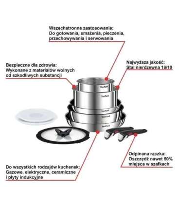 TEFAL Ingenio Emotion 10-piece cookware set L897SA74