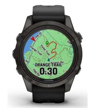 Garmin fēnix 7S Pro 3.05 cm (1.2") MIP 42 mm Digital 240 x 240 pixels Touchscreen Black Wi-Fi GPS (satellite)