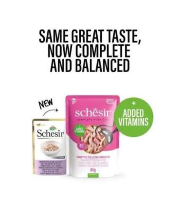 SCHESIR in jelly Tuna and chicken with ham - wet cat food - 85 g