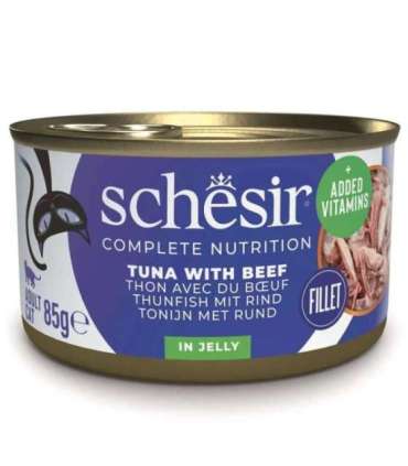 SCHESIR Tuna with beef in jelly - wet cat food - 85g