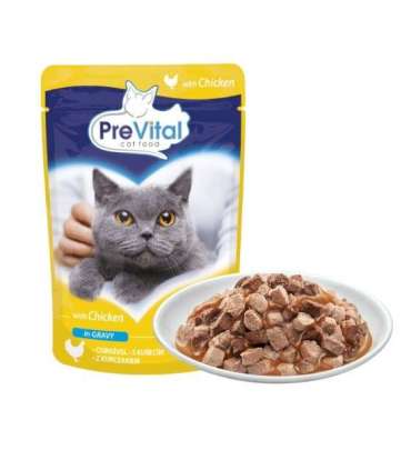 PREVITAL Chicken in gravy - wet cat food - 100g