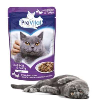 PREVITAL Turkey and rabbit in jelly - wet cat food - 100g