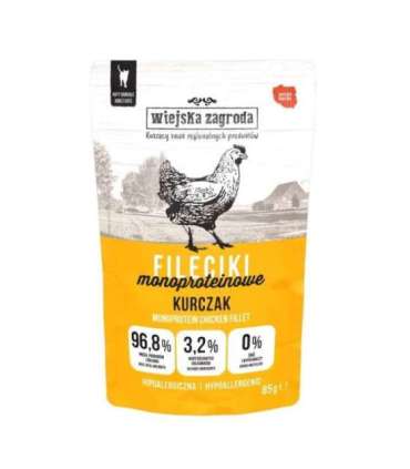 WIEJSKA ZAGRODA Chicken Monoprotein Fillets – wet food for cats – 85g