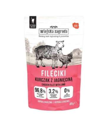 WIEJSKA ZAGRODA Chicken Fillets with Lamb – wet food for cats – 85g