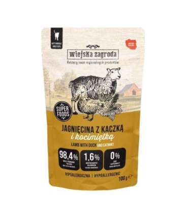 WIEJSKA ZAGRODA Lamb with duck and catnip – wet food for cats – 100g