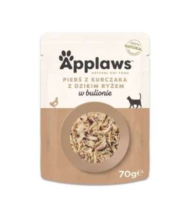 APPLAWS Chicken breast with wild rice in broth - wet cat food - 70g
