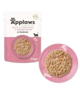 APPLAWS Tuna Fillet with prawn in broth - wet cat food - 70g