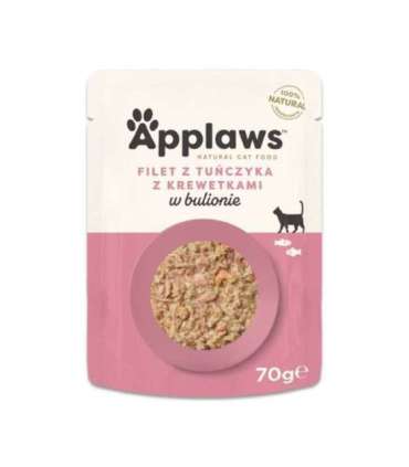 APPLAWS Tuna Fillet with prawn in broth - wet cat food - 70g