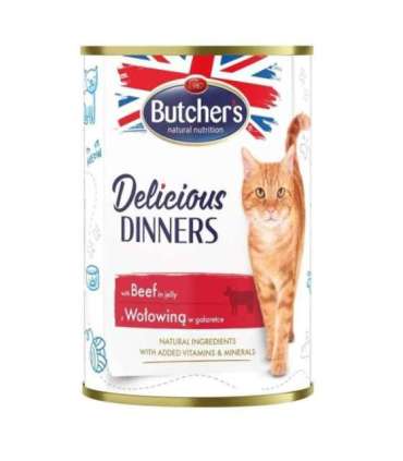 BUTCHER'S Delicious Dinners Pieces of beef in jelly - wet cat food - 400g