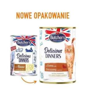 BUTCHER'S Delicious Dinners Pieces with venison in jelly - wet cat food - 400g
