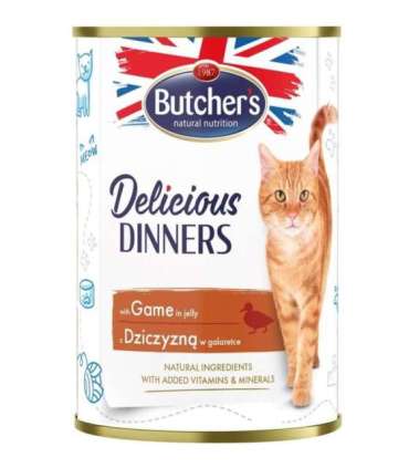 BUTCHER'S Delicious Dinners Pieces with venison in jelly - wet cat food - 400g